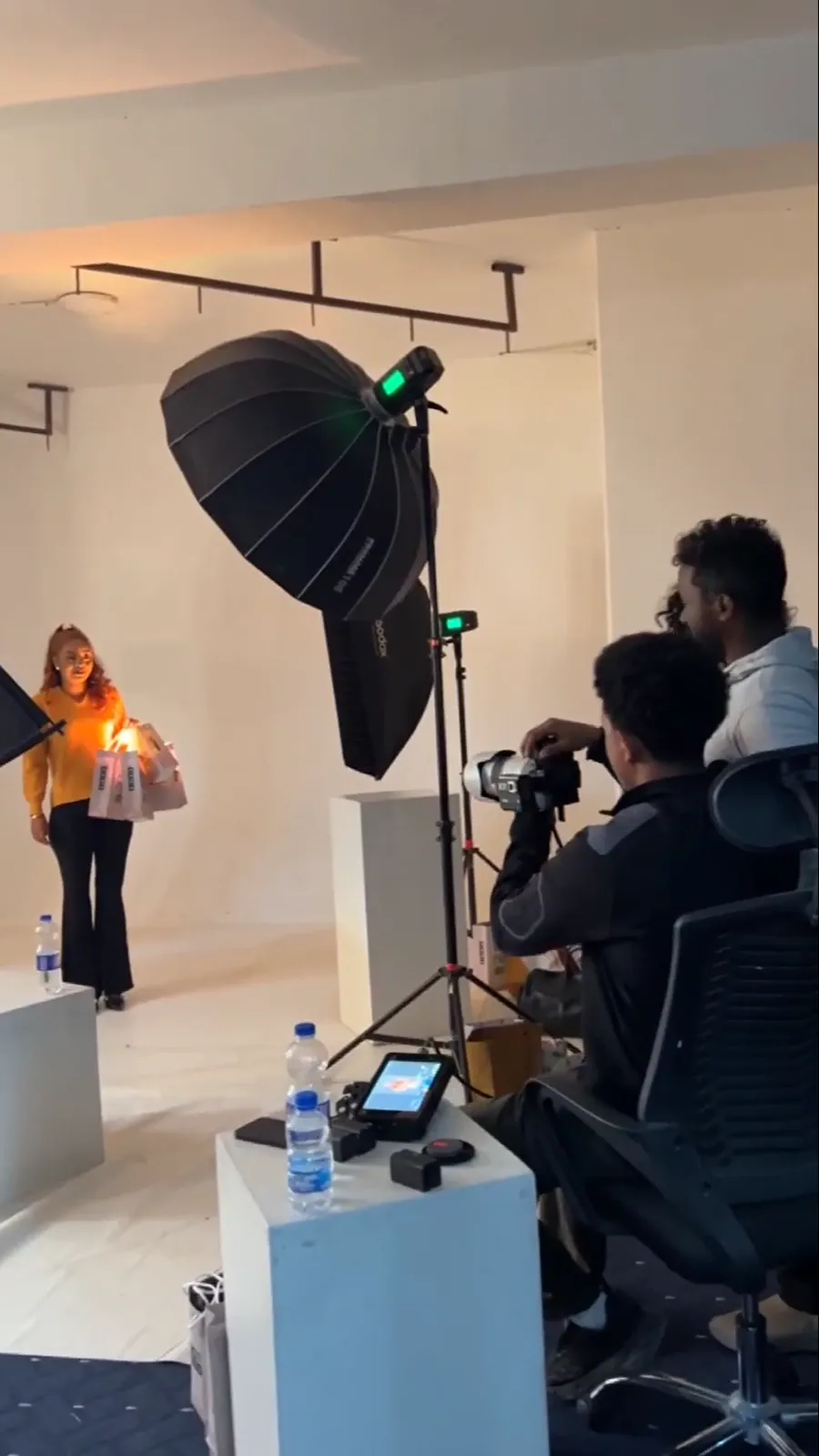 Studio day, behind the scenes
